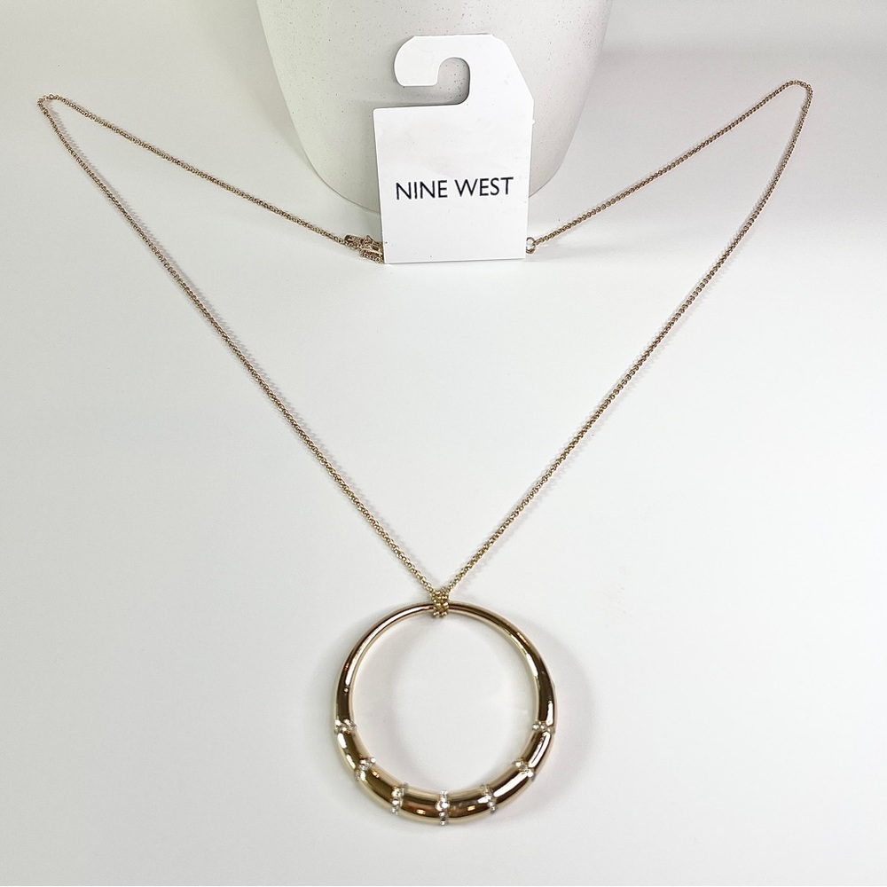 NWT Nine West long gold necklace